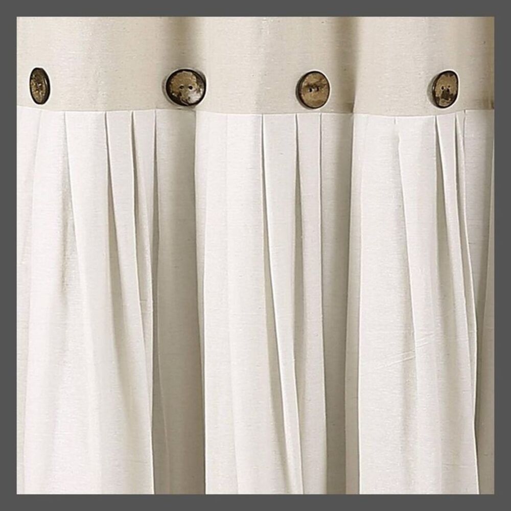 Lush Decor -  Color Block Pleated Shower Curtain 72x7 Beige - Picture 3 of 4